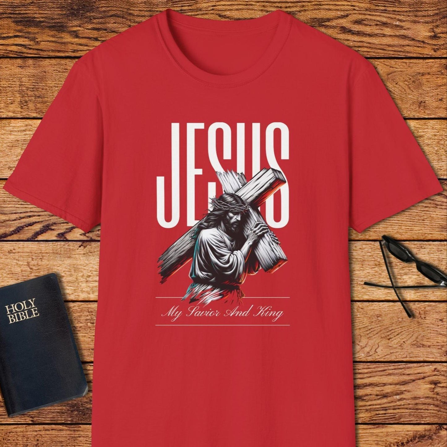 Jesus Word Background Carrying Cross T-Shirt