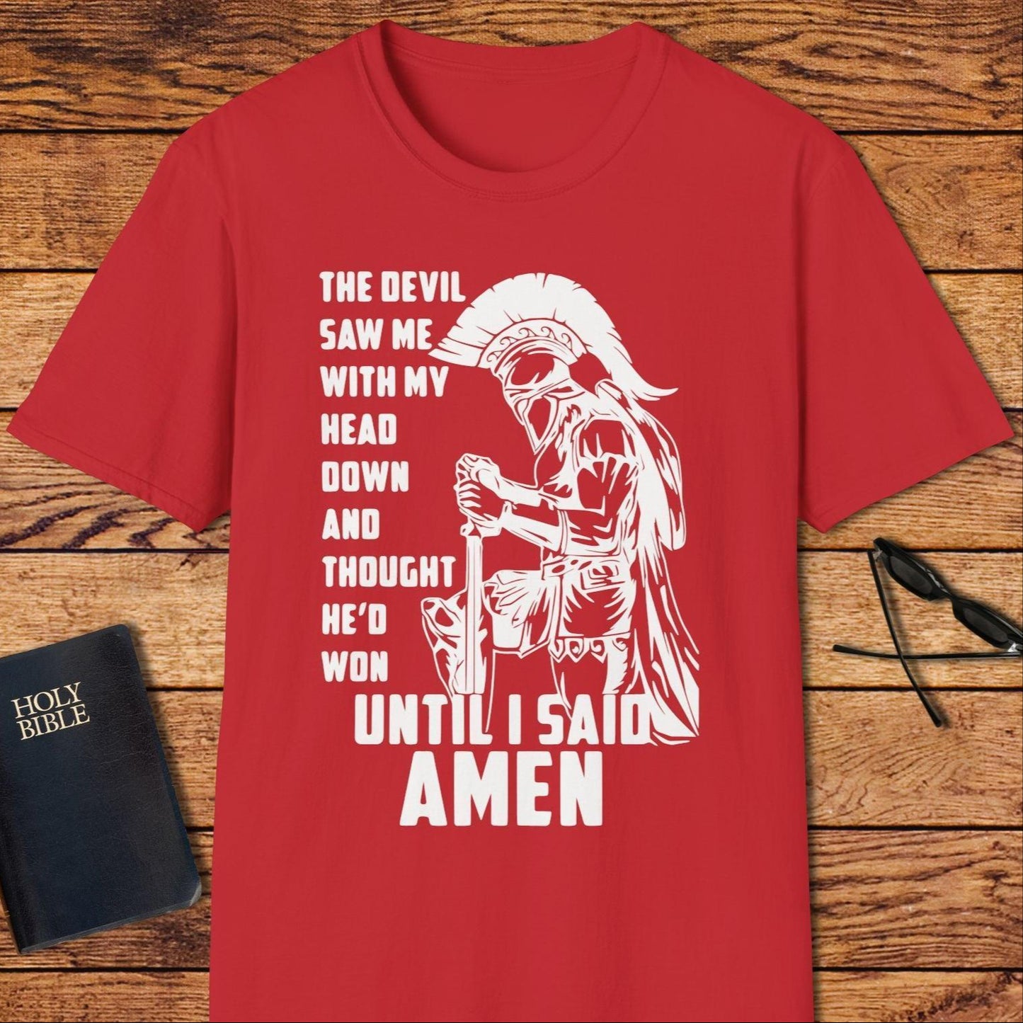 The Devil Saw Me...Amen (Spartan) T-Shirt