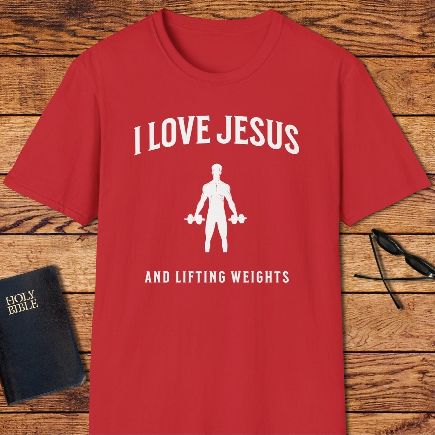 I Love Jesus And Lifting Weights T-Shirt
