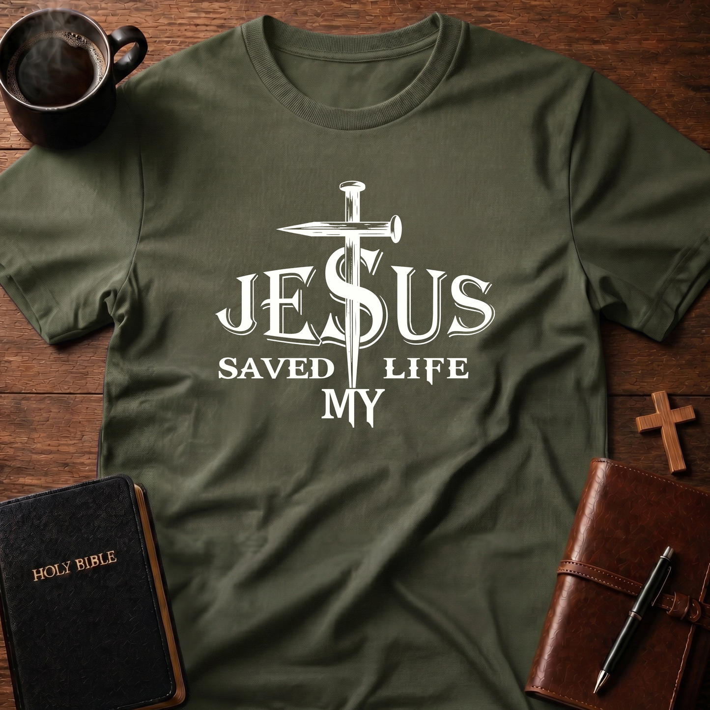 Jesus Saved My Life Nails Through S T-Shirt