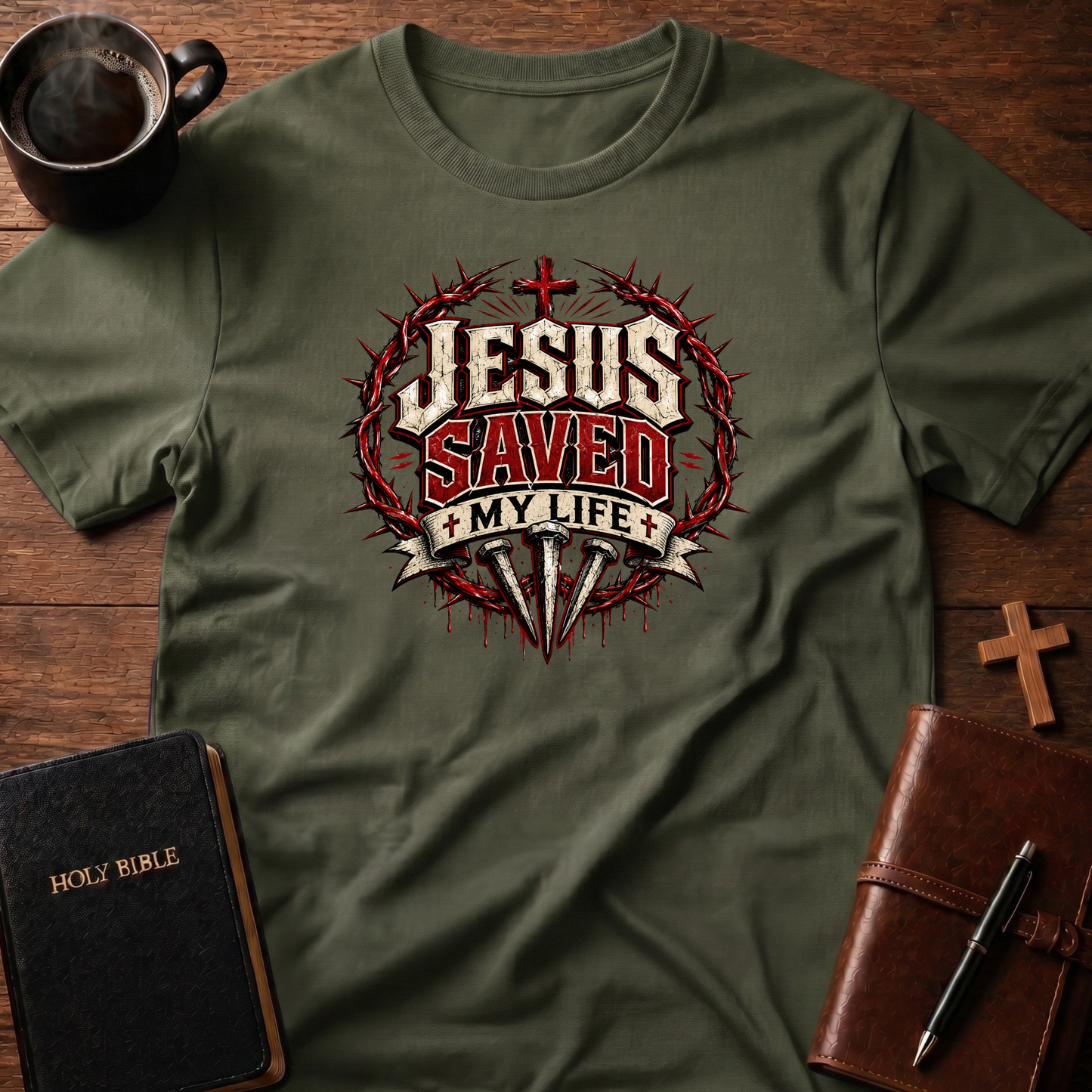 Jesus Saved Red T-Shirt