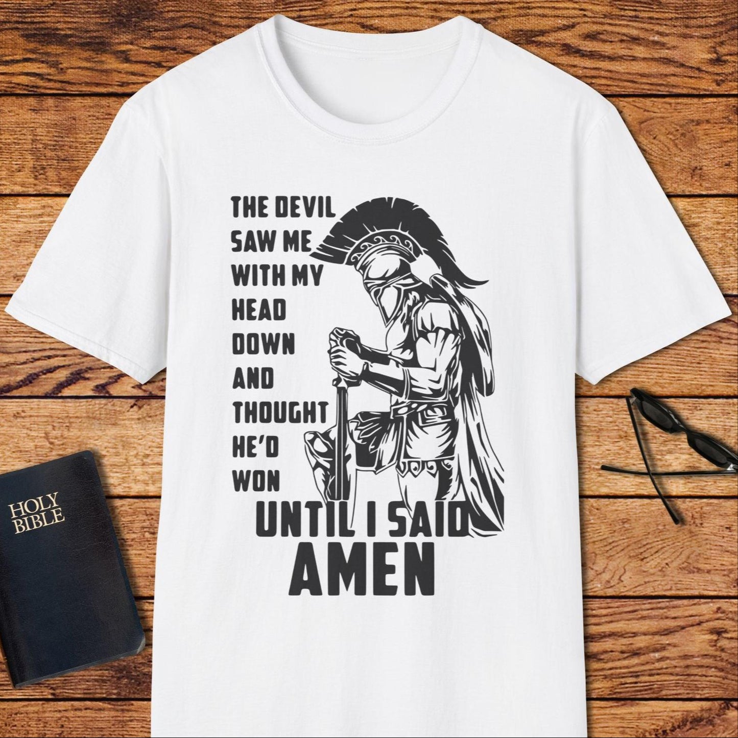 The Devil Saw Me...Amen (Spartan) T-Shirt