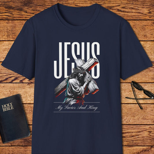 Jesus Word Background Carrying Cross T-Shirt