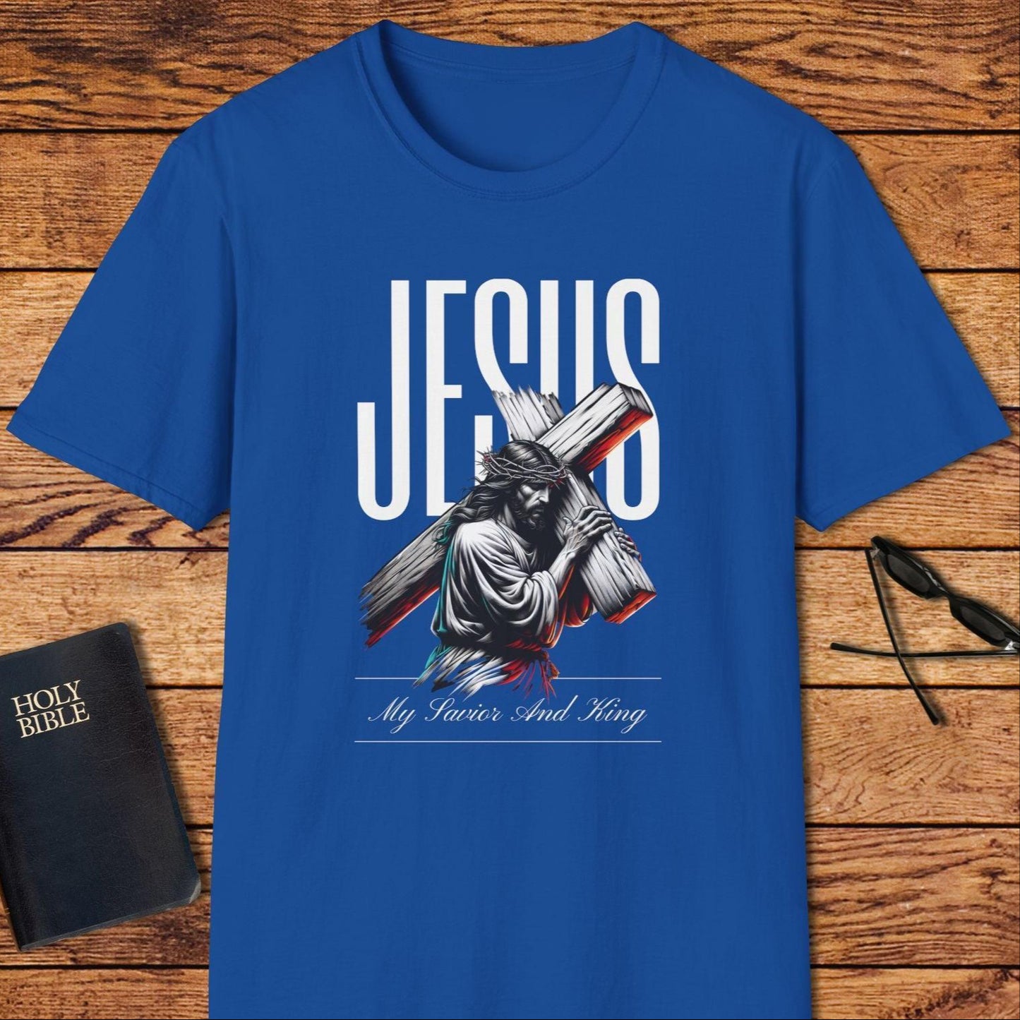 Jesus Word Background Carrying Cross T-Shirt