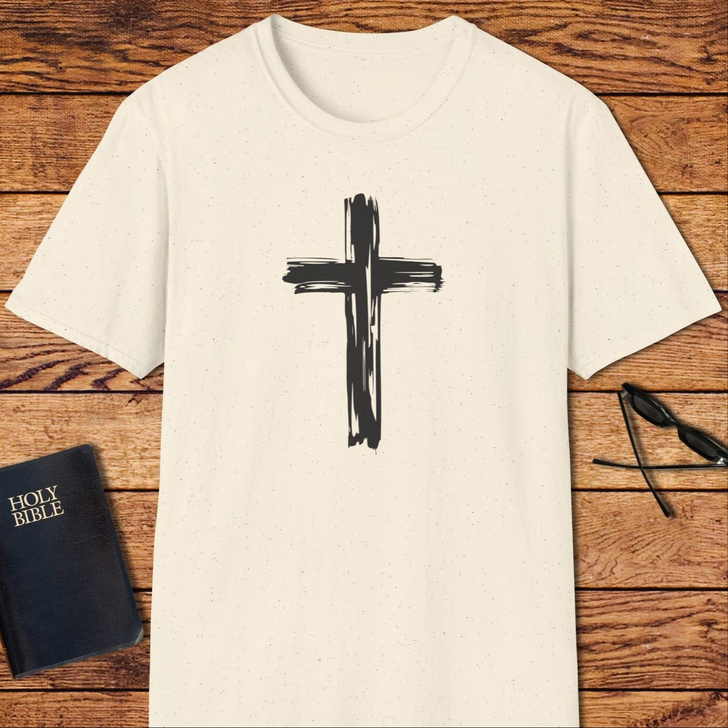 Cross Wood Simple T-Shirt