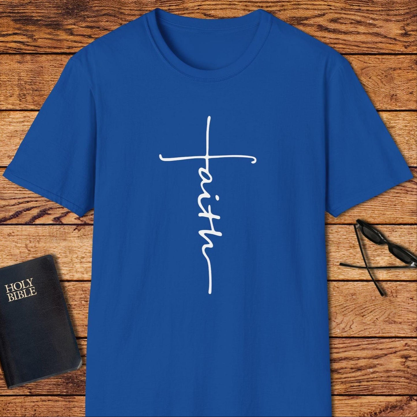 Faith Line Long Font T-Shirt