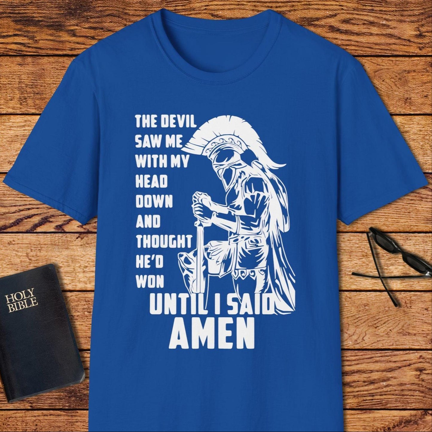 The Devil Saw Me...Amen (Spartan) T-Shirt