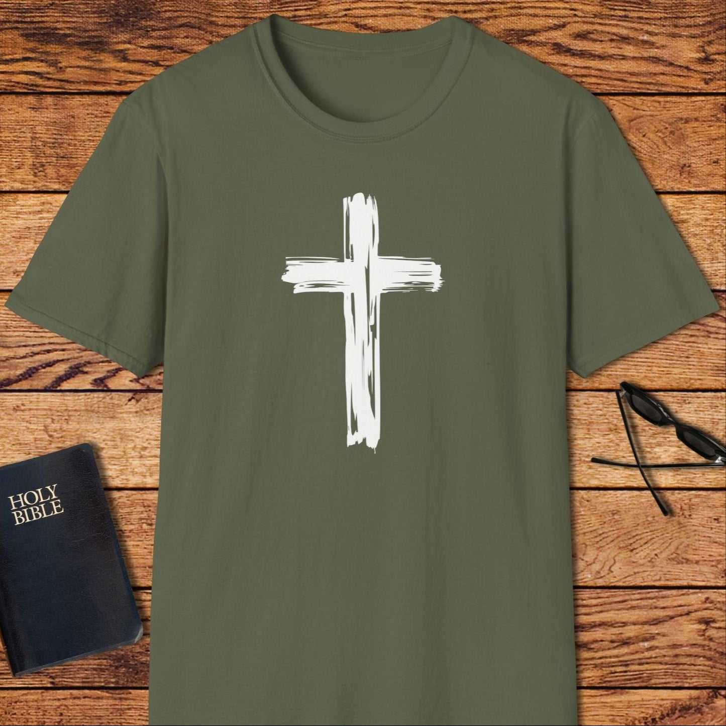 Cross Wood Simple T-Shirt