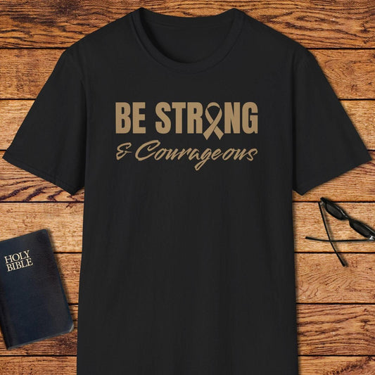 Be Strong And Courageous Ribbon T-Shirt