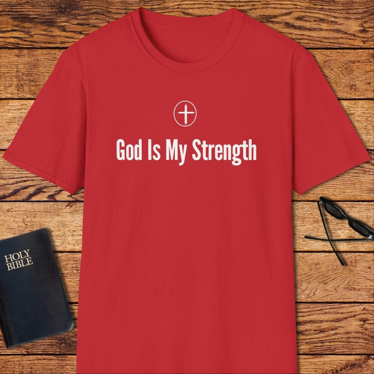 God Is My Strength Cross Circle T-Shirt
