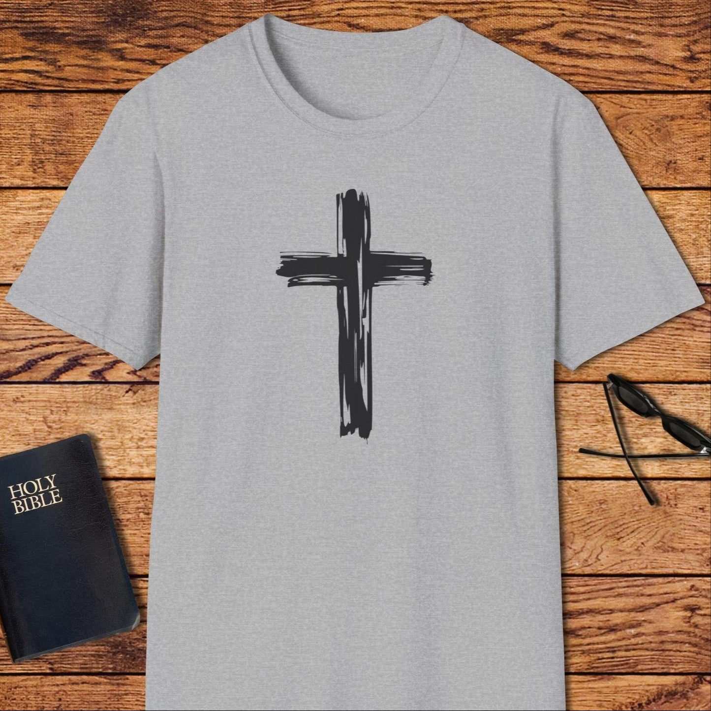 Cross Wood Simple T-Shirt