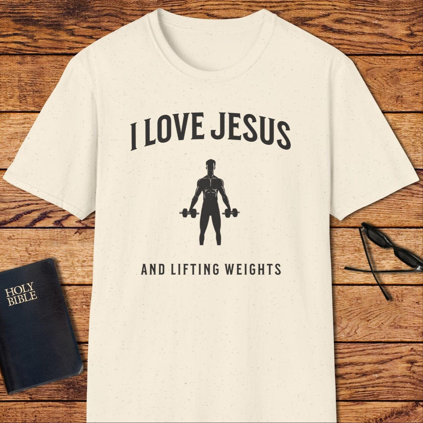 I Love Jesus And Lifting Weights T-Shirt