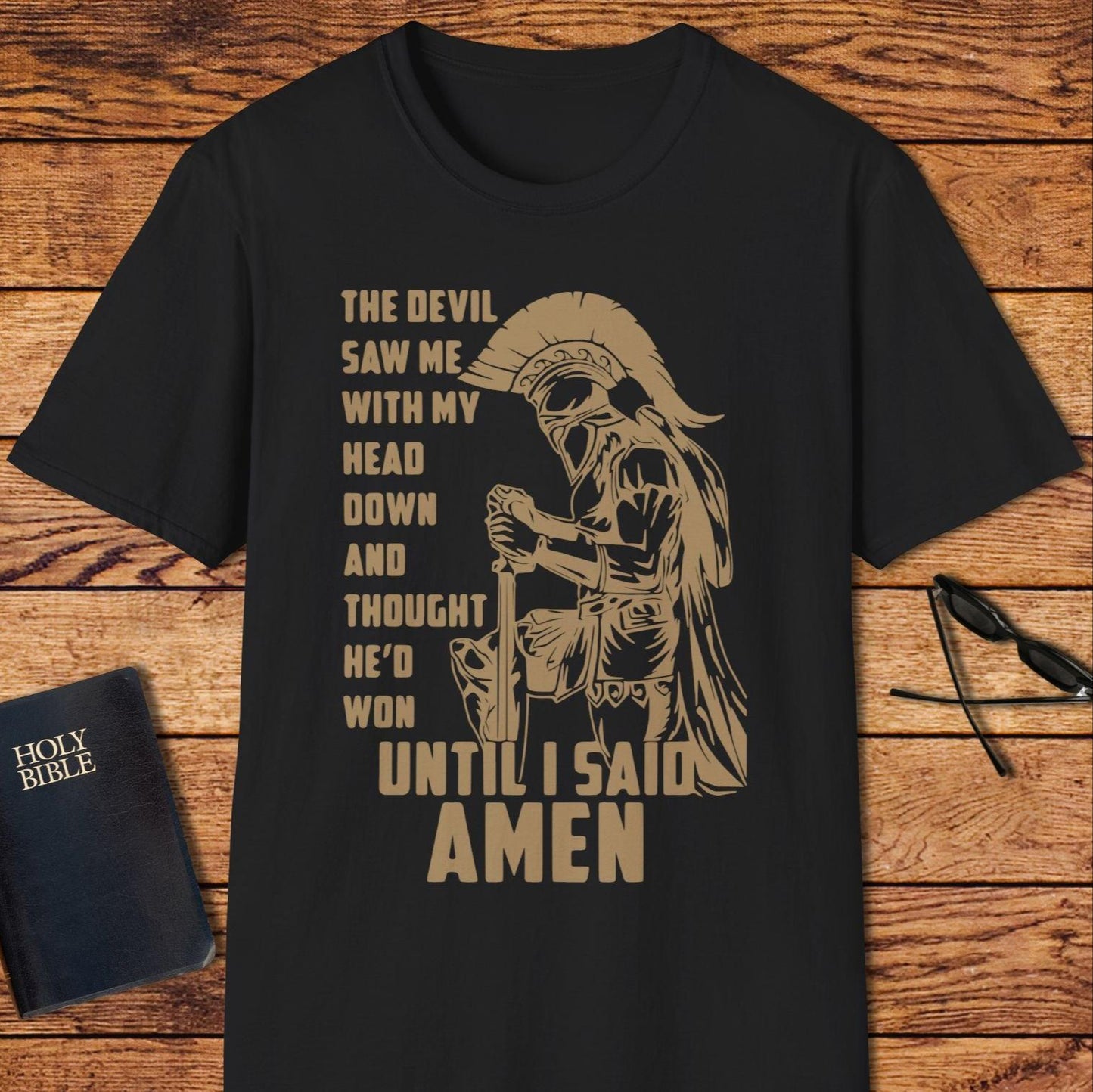 The Devil Saw Me...Amen (Spartan) T-Shirt