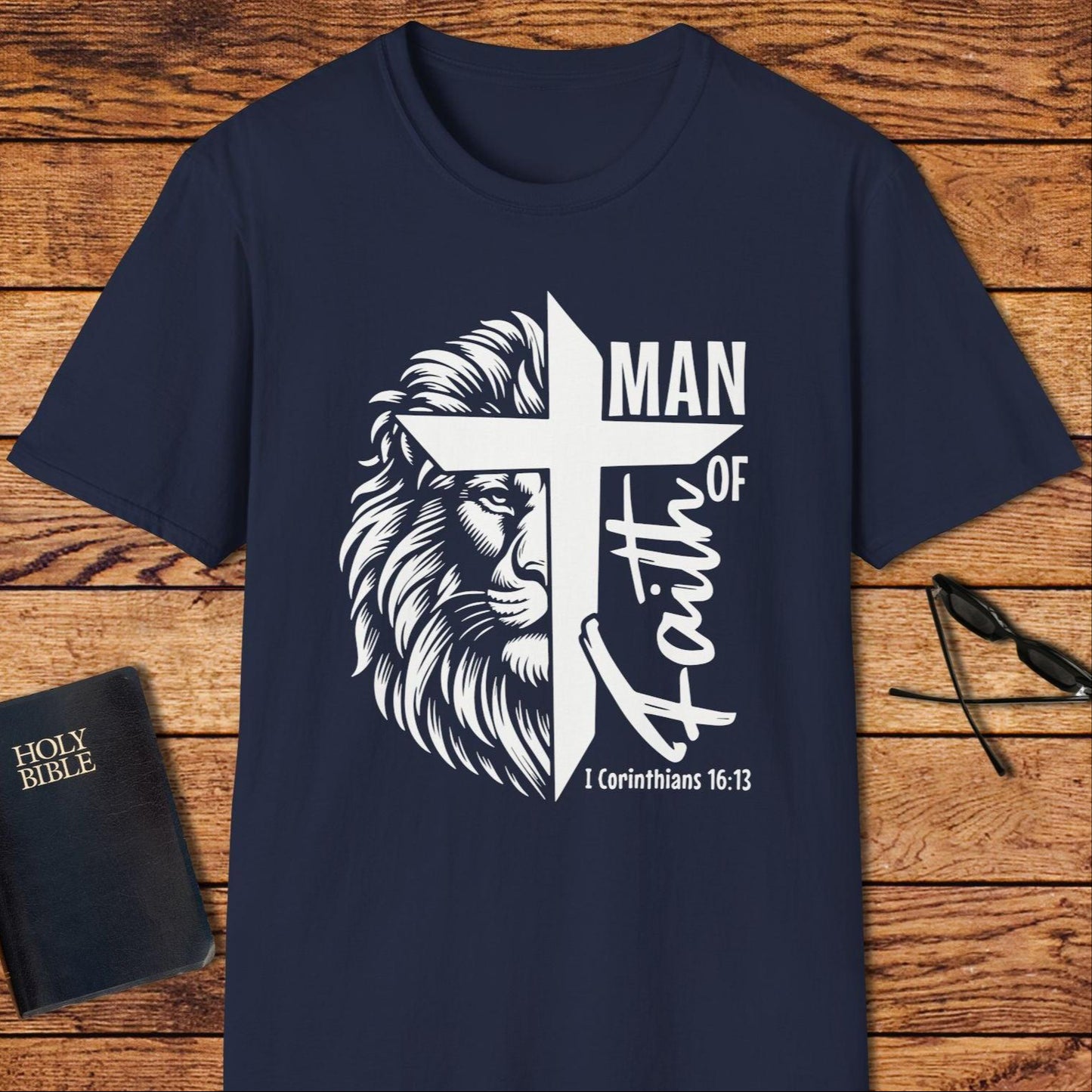 Man of Faith Lion & Cross T-Shirt