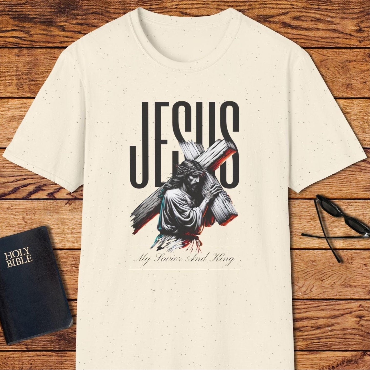 Jesus Word Background Carrying Cross T-Shirt