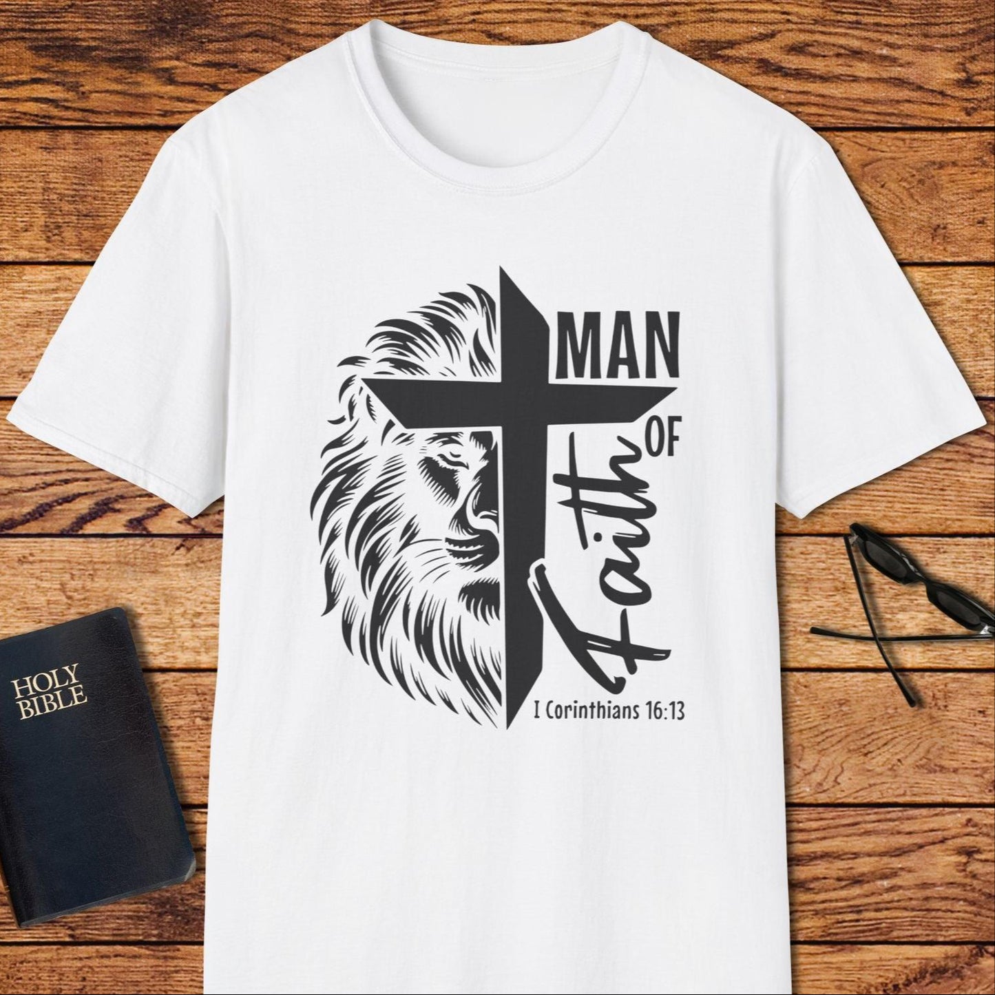 Man of Faith Lion & Cross T-Shirt