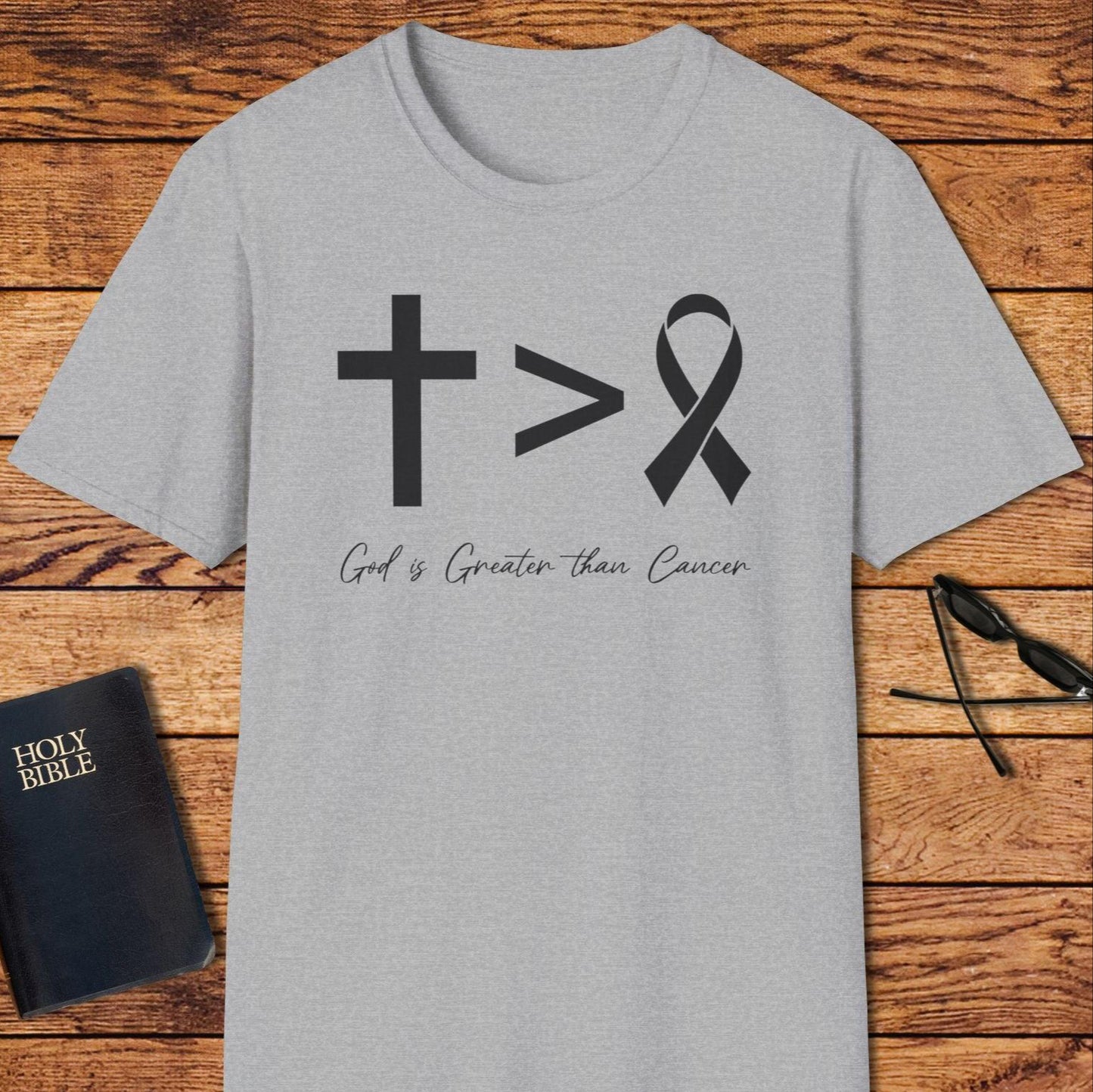 God Is Greater Than Cancer Ribbon T-Shirt