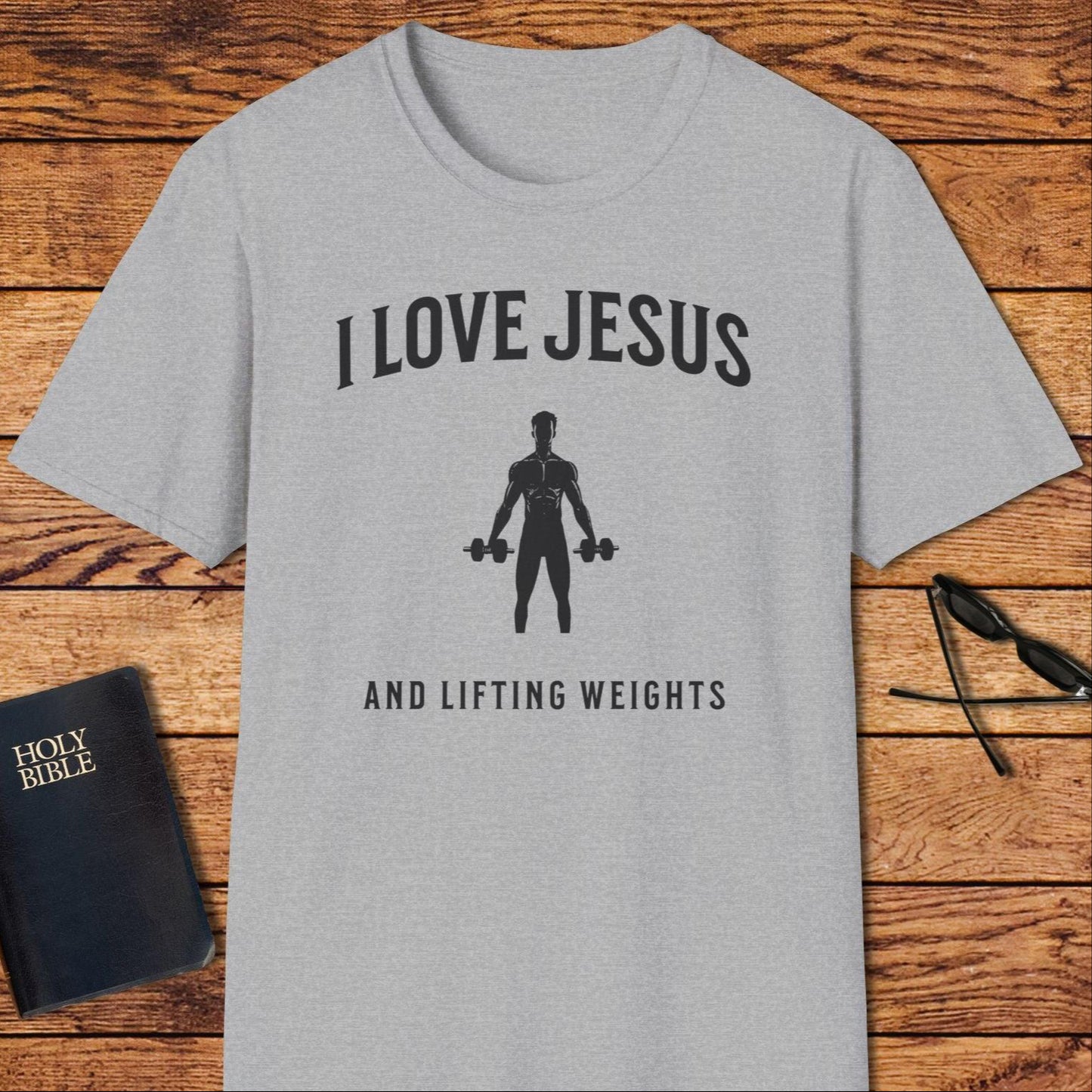 I Love Jesus And Lifting Weights T-Shirt