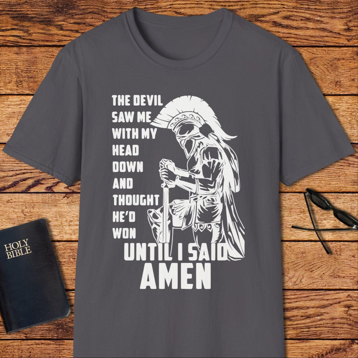 The Devil Saw Me...Amen (Spartan) T-Shirt
