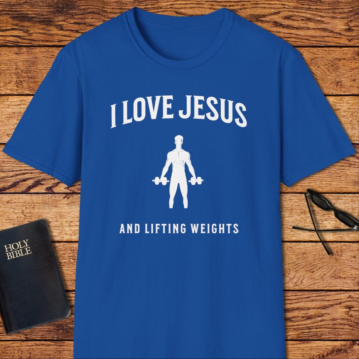 I Love Jesus And Lifting Weights T-Shirt