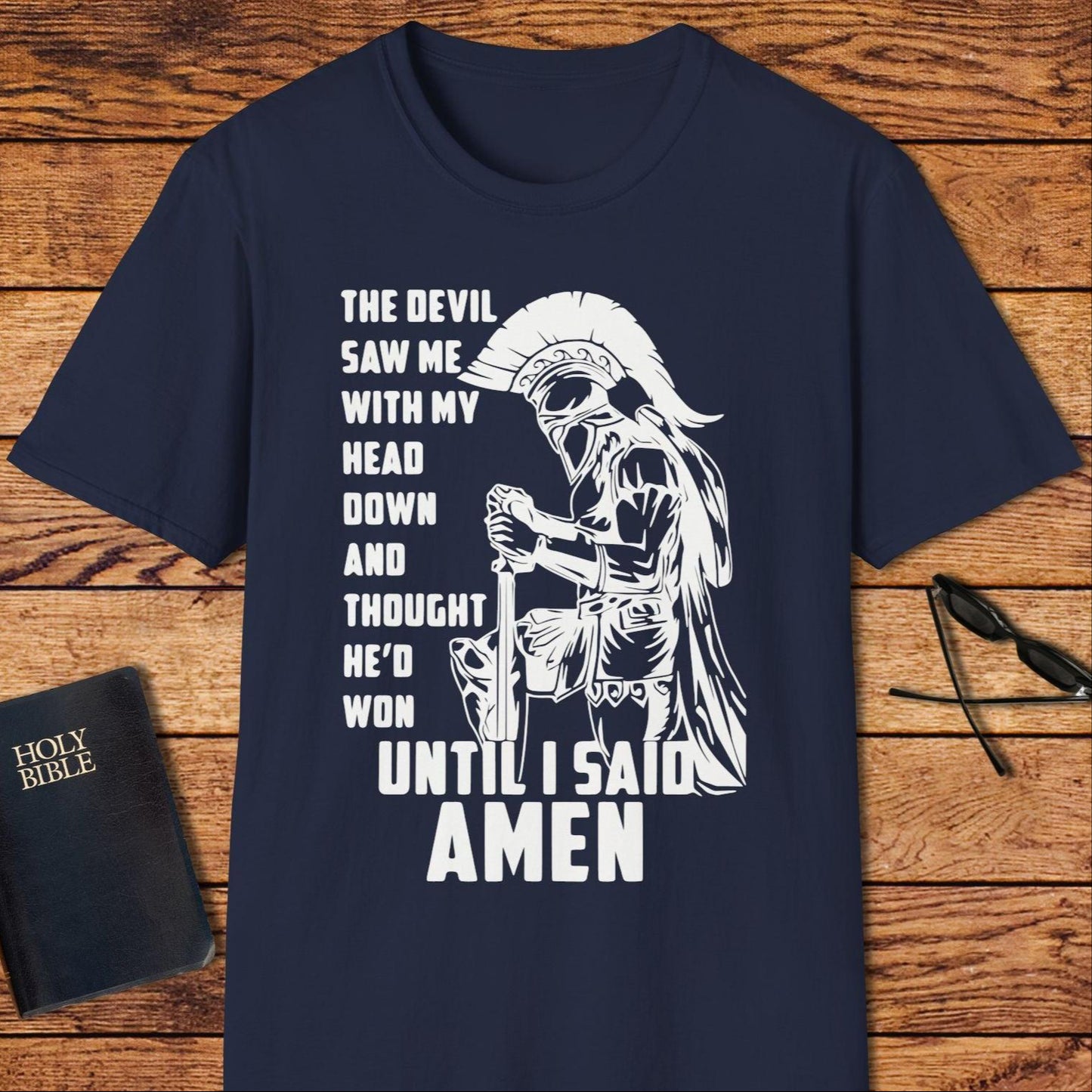 The Devil Saw Me...Amen (Spartan) T-Shirt