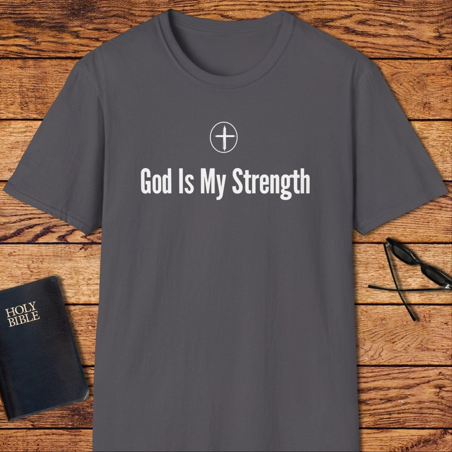 God Is My Strength Cross Circle T-Shirt