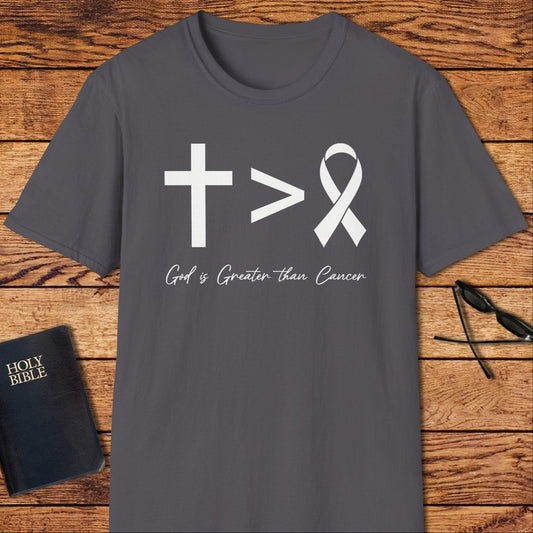 God Is Greater Than Cancer Ribbon T-Shirt