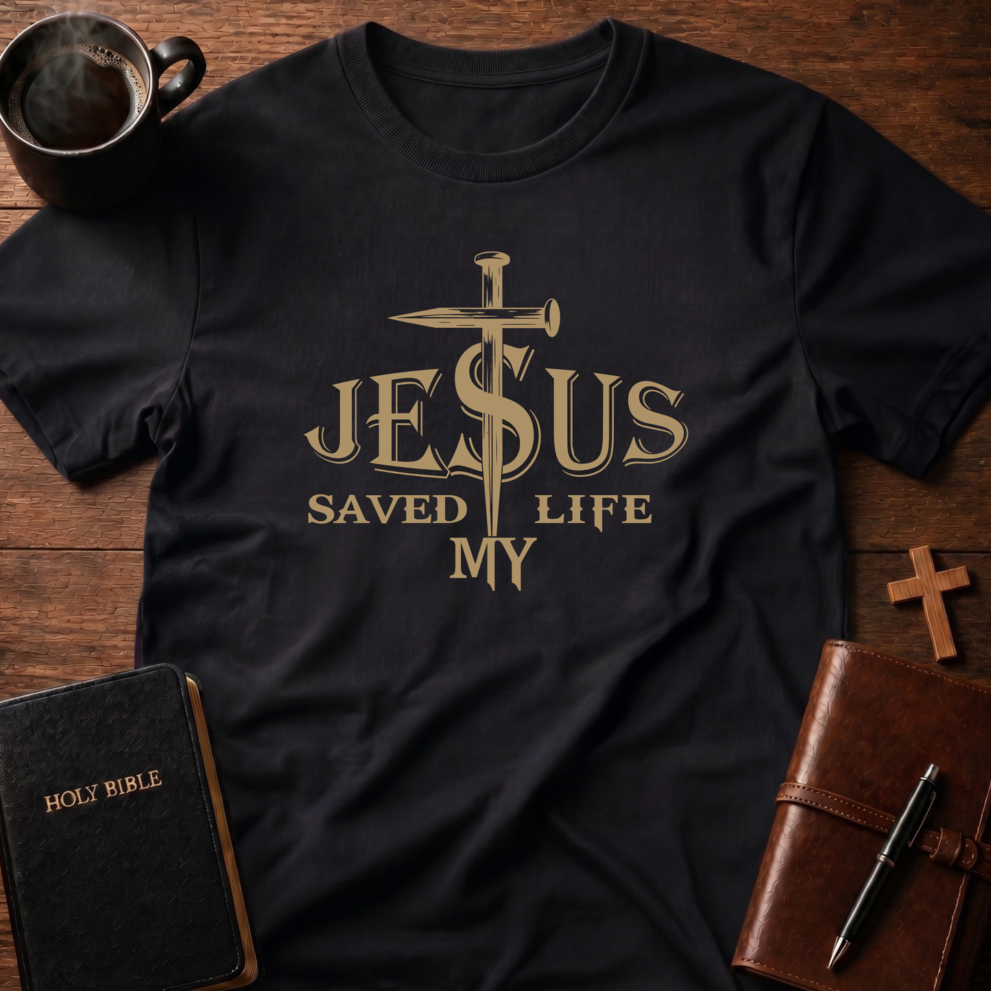 Jesus Saved My Life Nails Through S T-Shirt