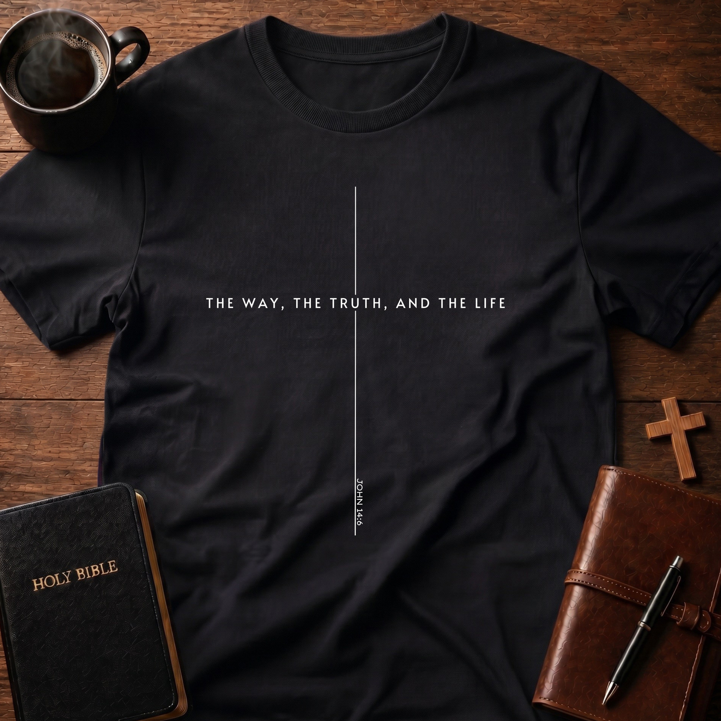 The Way The Truth The Life Line Cross T-Shirt