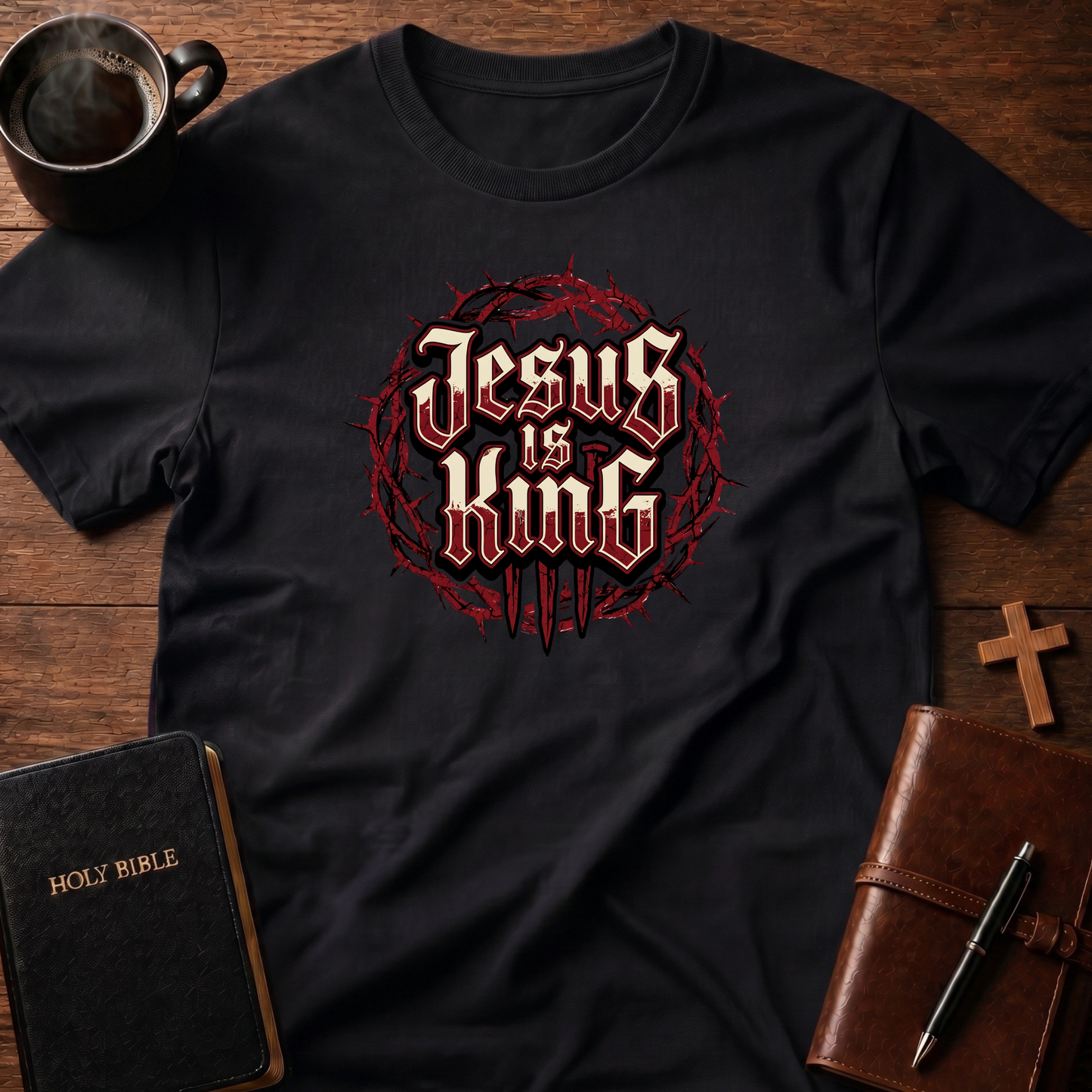 Jesus Is King Red Cross T-Shirt