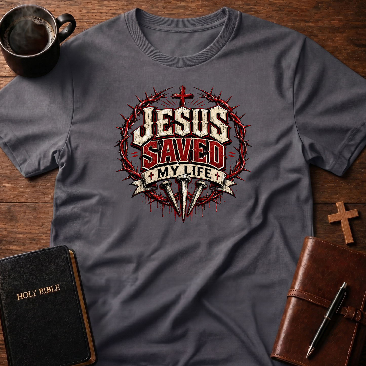 Jesus Saved Red T-Shirt