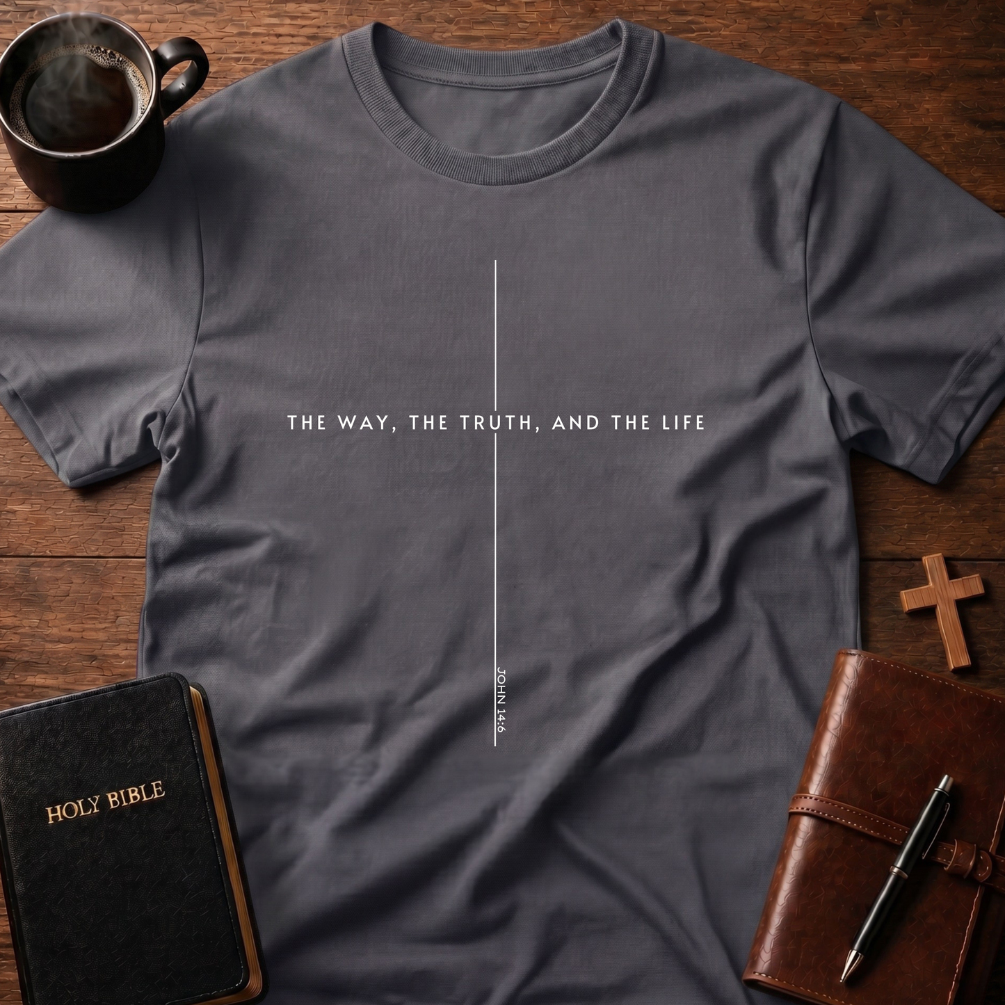 The Way The Truth The Life Line Cross T-Shirt