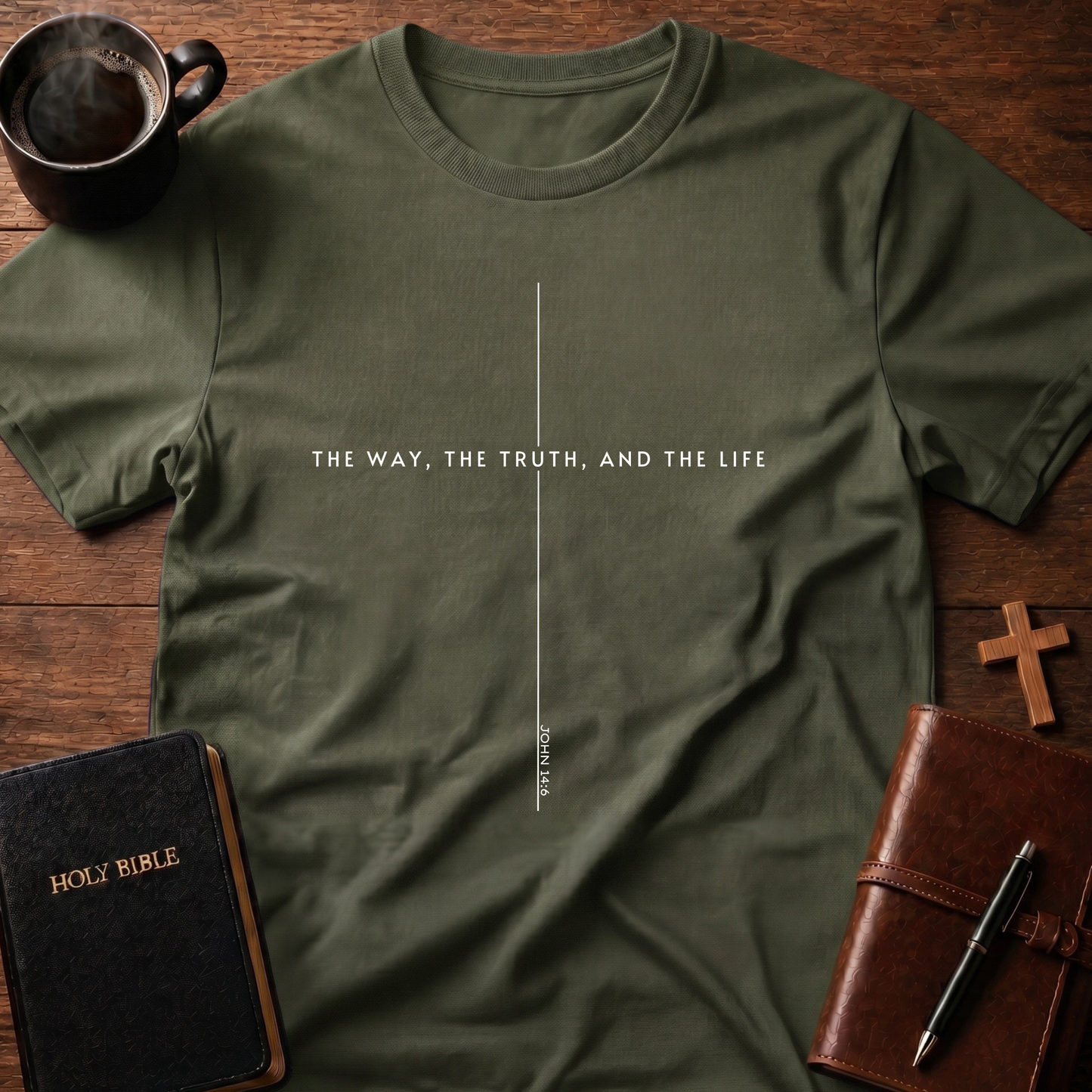 The Way The Truth The Life Line Cross T-Shirt
