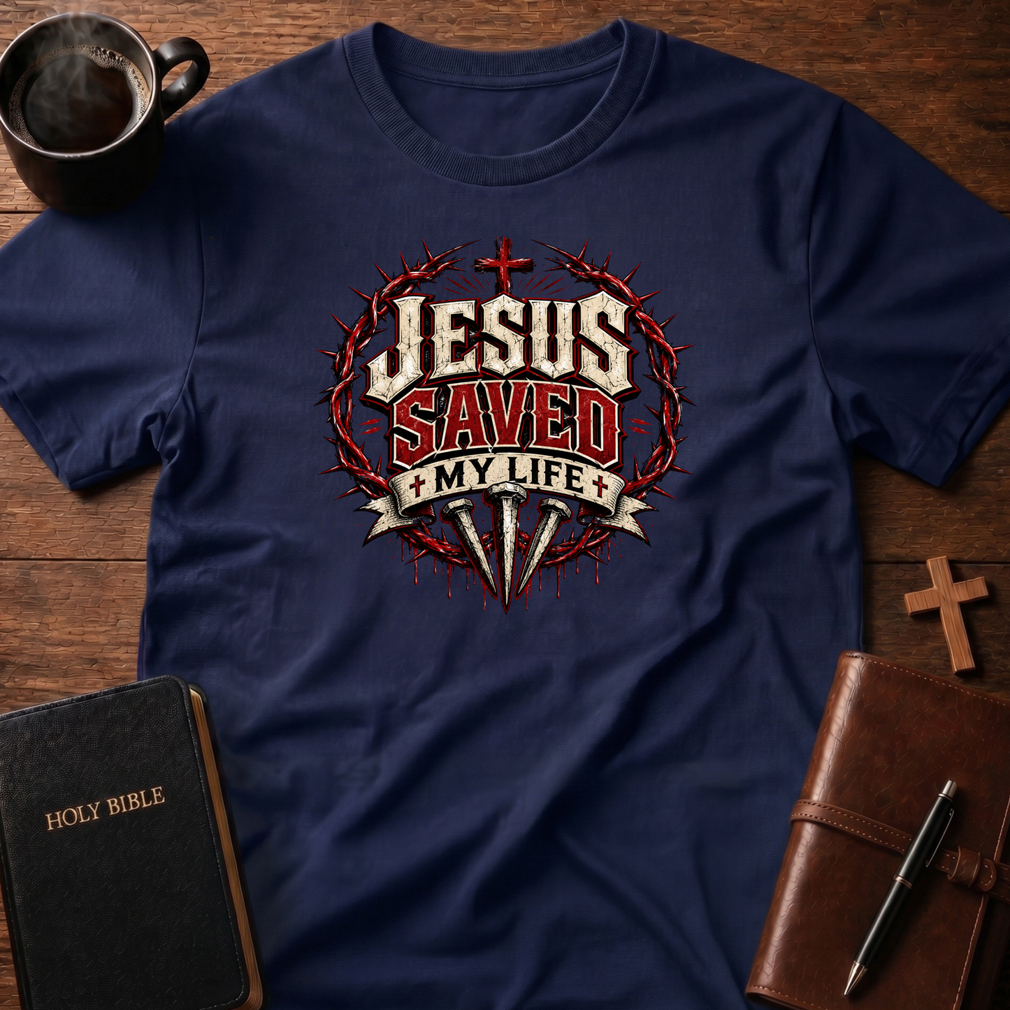 Jesus Saved Red T-Shirt