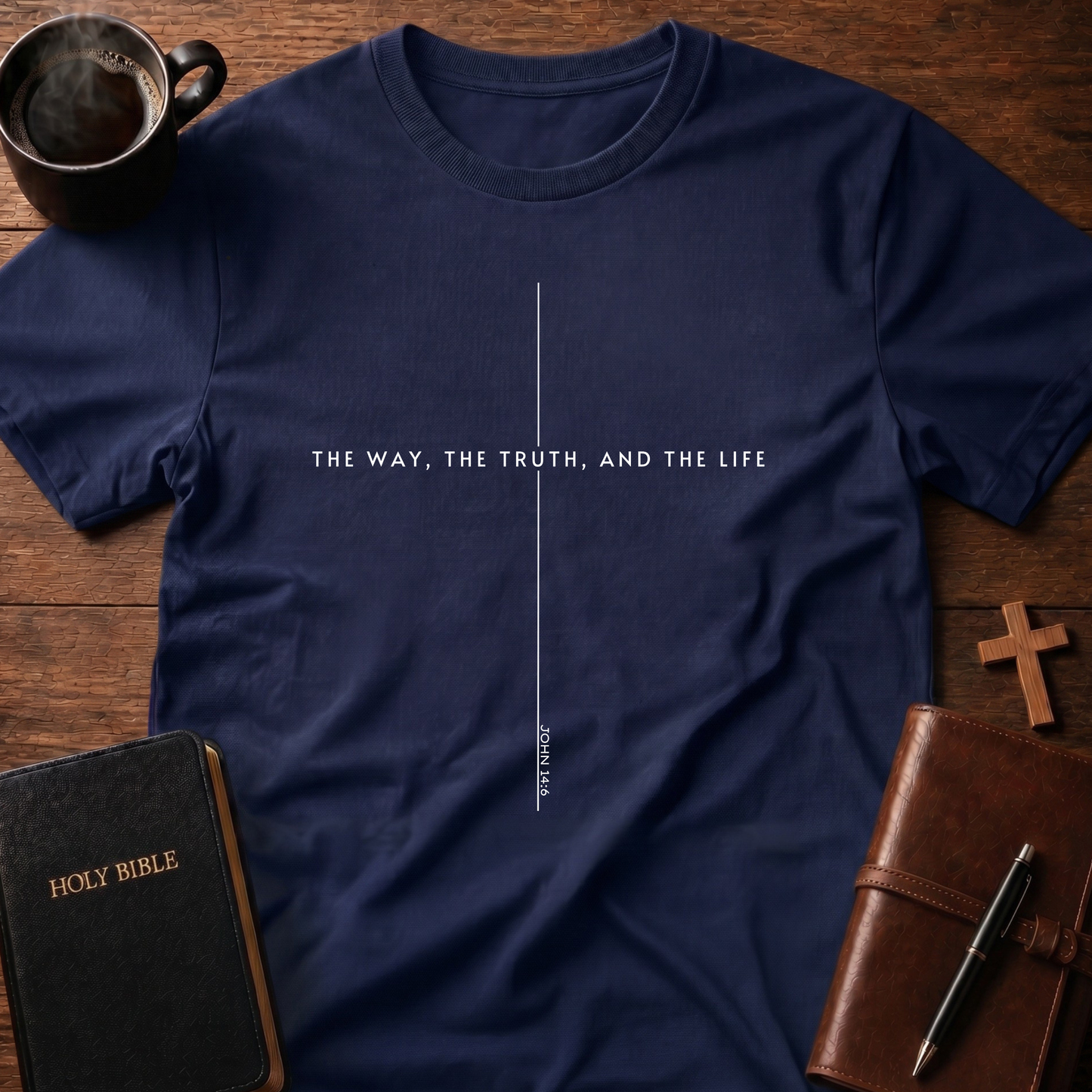 The Way The Truth The Life Line Cross T-Shirt