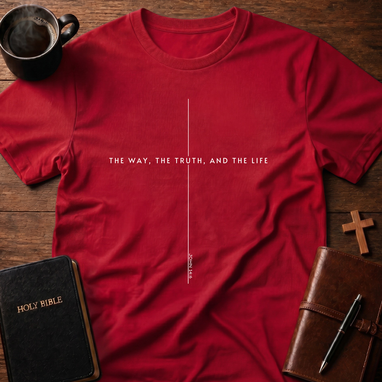 The Way The Truth The Life Line Cross T-Shirt