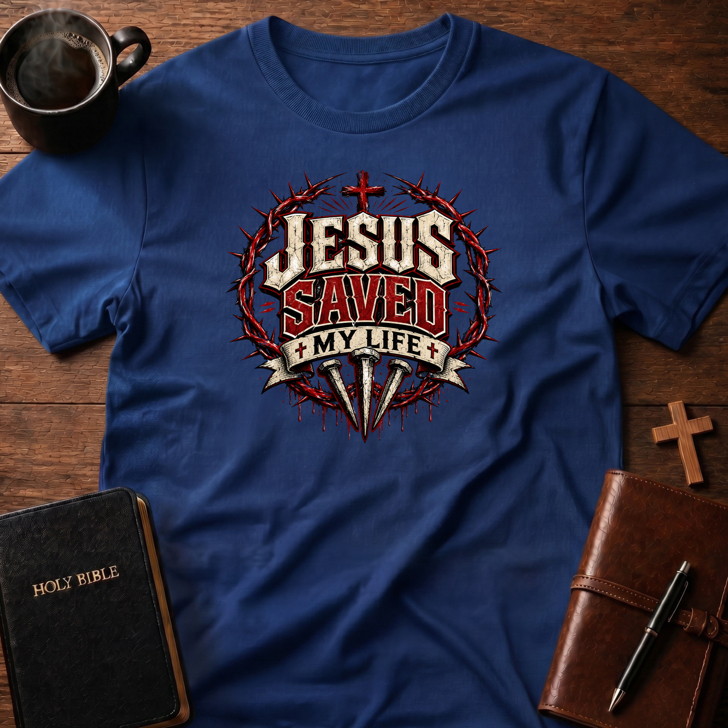 Jesus Saved Red T-Shirt