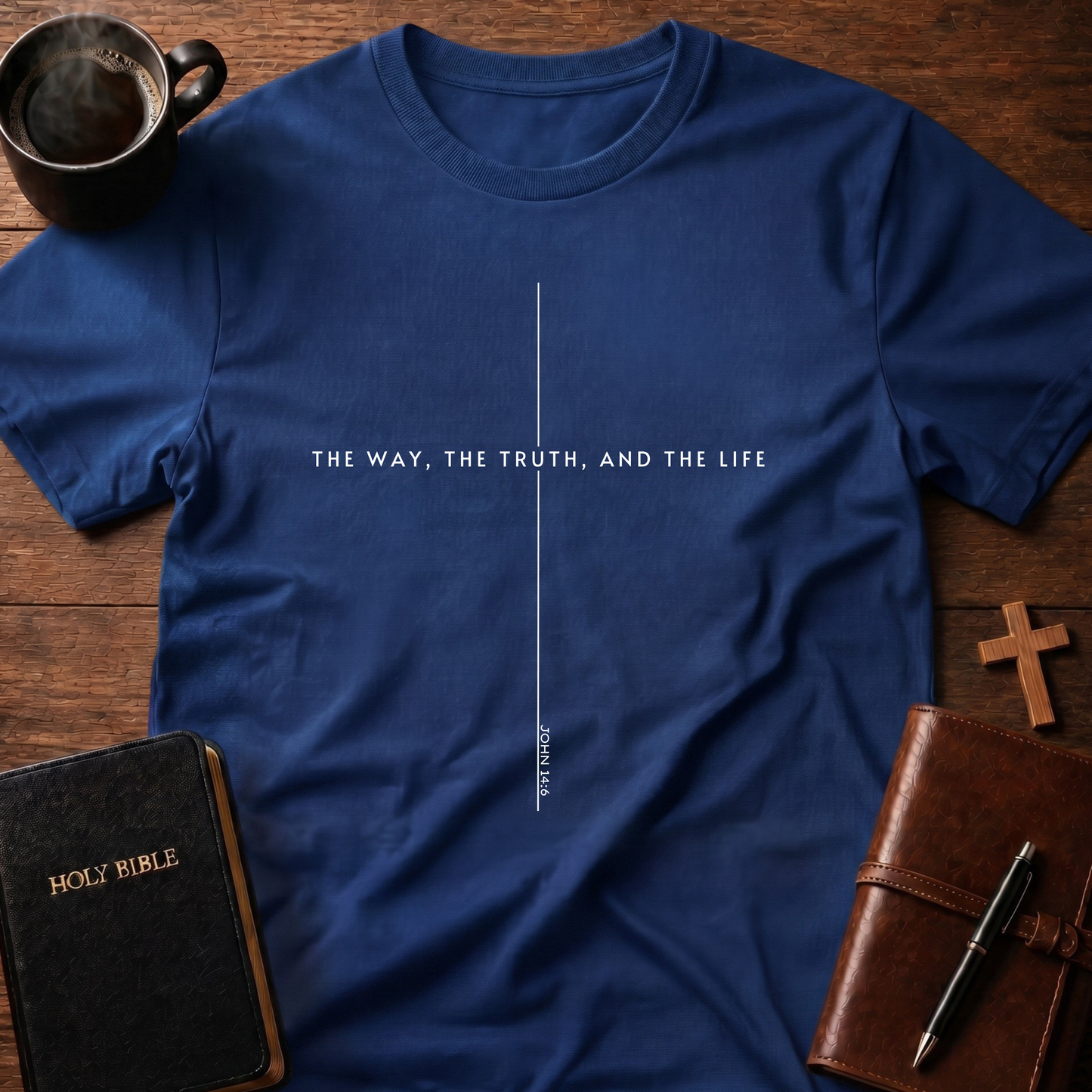 The Way The Truth The Life Line Cross T-Shirt