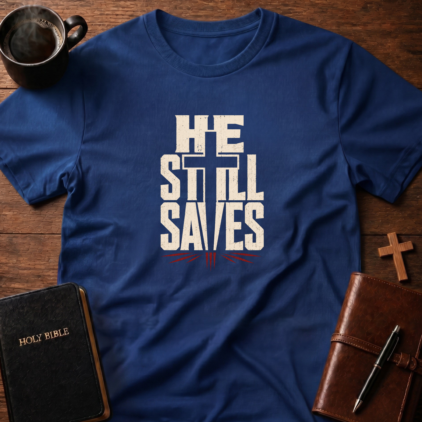 He Still Saves Cross T-Shirt