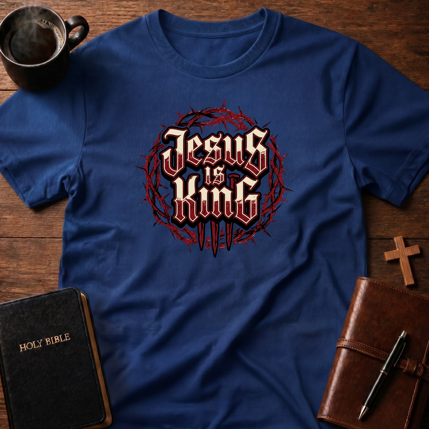 Jesus Is King Red Cross T-Shirt