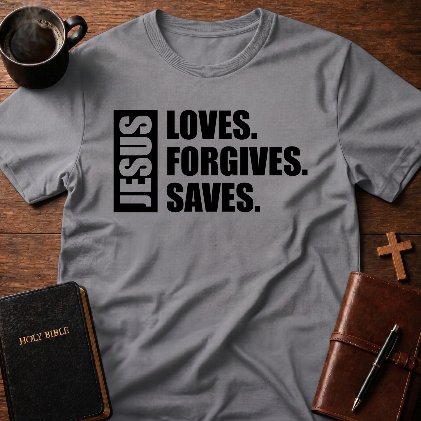Jesus Loves Forgives Saves T-Shirt