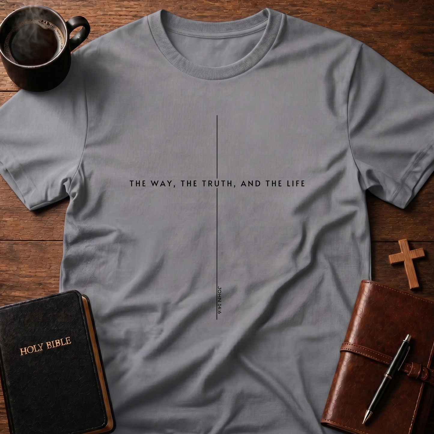 The Way The Truth The Life Line Cross T-Shirt